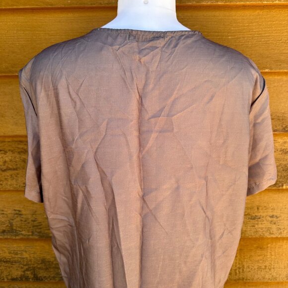 Miss Look Grey Floral Short Sleeve Top Size XL - Picture 7 of 8